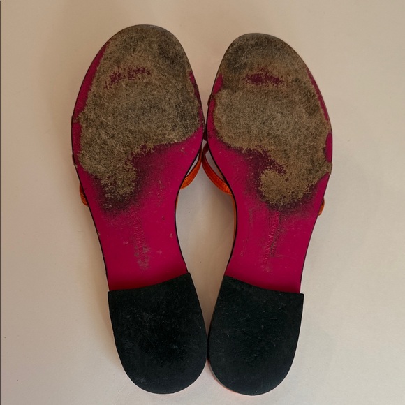 Emanuel Ungaro Orange Sandals with Floral Detail - Picture 5 of 8